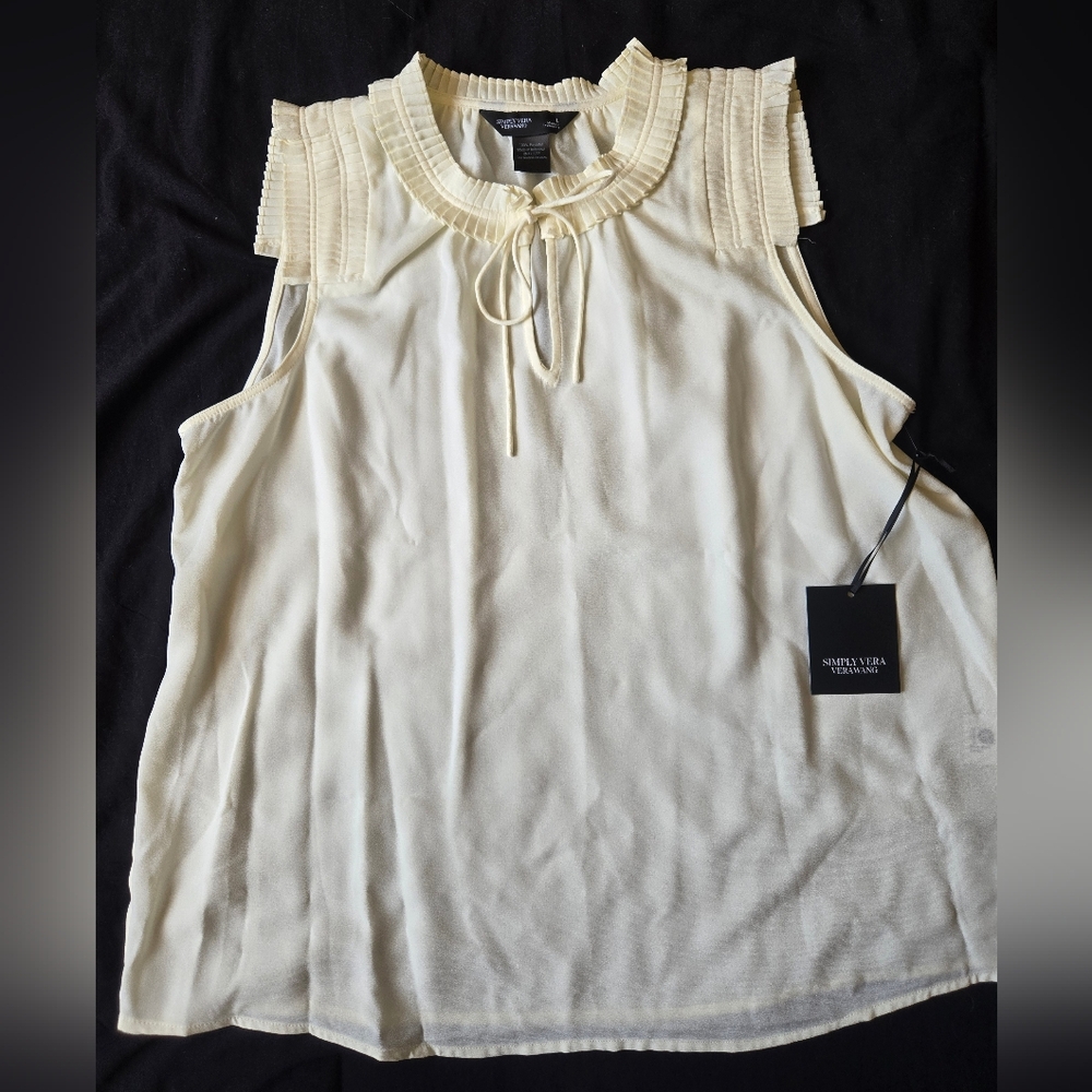 Women's Cream Pale Yellow Sleeveless Top